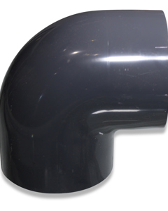 Elbow 90deg PVC 110mm 2x stick-on sleeve PN16